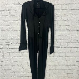 Leg Avenue Police Black Button-Up Jumpsuit